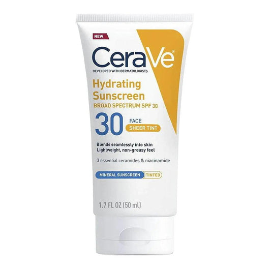 Cerave Hydrating Mineral Sunscreen Broad Spectrum SPF 30 Face Sheer Tint 50ml axent.pk