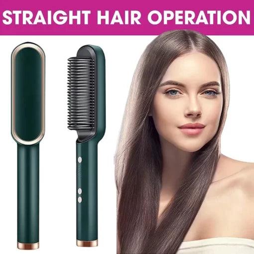 2-IN-1 HAIR STRAIGHTENER CURLING PROFESSIONAL STYLING BRUSH The panda shop