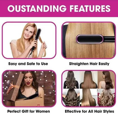 2-IN-1 HAIR STRAIGHTENER CURLING PROFESSIONAL STYLING BRUSH The panda shop